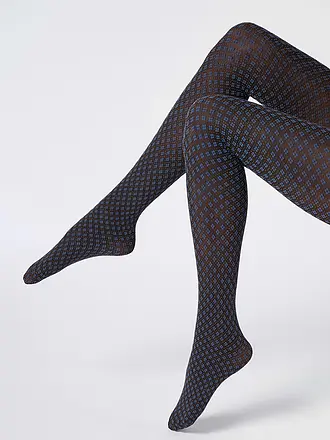 OROBLU | Modestrumpfhose TIE PATTERN 50 negro / rosa | blau